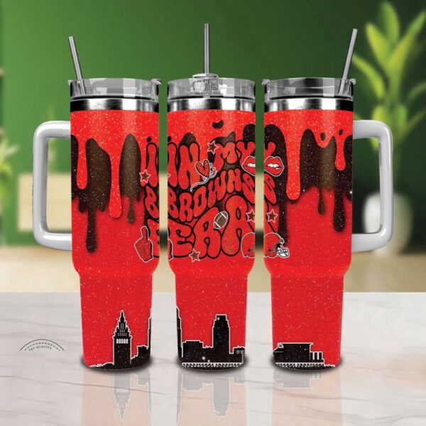 Cleveland Browns Stainless Steel Tumbler 40Oz With Handle