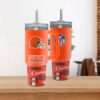 Cleveland Browns Team Logo Tumbler 40OZ With Handle For Fans