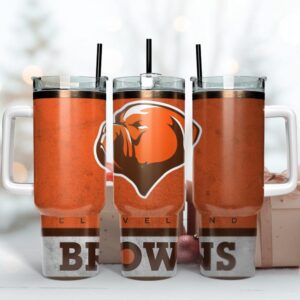 Cleveland Browns Tumbler 40OZ With Handle For Fans