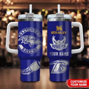 Custom Name Baltimore Ravens Tumbler 40Oz