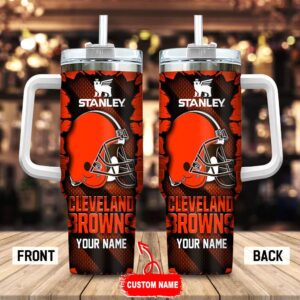 Custom Name Cleveland Browns Stainless Steel Tumbler 40Oz For Fans