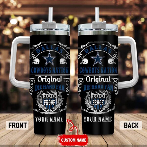 Custom Name Dallas Cowboys NFL Original Diehard Fan Stainless Steel Tumbler 40Oz With Handle