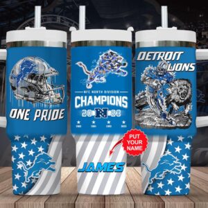 Custom Name Detroit Lions Nfl Tumbler 40Oz