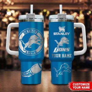 Custom Name Detroit Lions Tumbler 40Oz