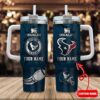 Custom Name Houston Texans NFL Metal Style Stainless Steel Tumbler 40Oz