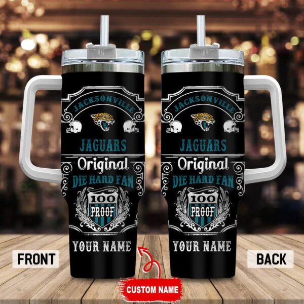 Custom Name Jacksonville Jaguars NFL Original Diehard Fan Stainless Steel Tumbler 40Oz With Handle