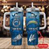 Custom Name Los Angeles Chargers NFL Metal Style Stainless Steel Tumbler 40Oz