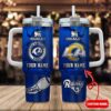 Custom Name Los Angeles Rams NFL Metal Style Stainless Steel Tumbler 40Oz