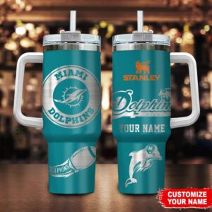 Custom Name Miami Dolphins Tumbler 40Oz