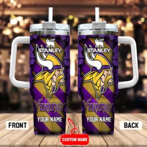 Custom Name Minnesota Vikings Stainless Steel Tumbler 40Oz For Fans