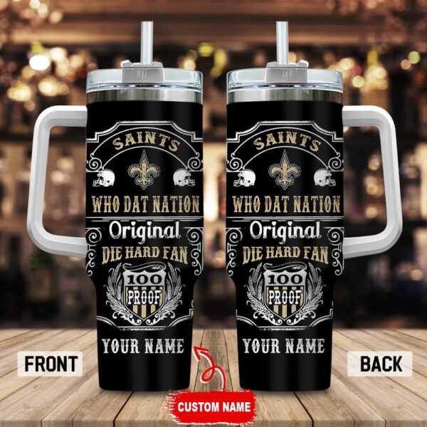 Custom Name New Orleans Saints NFL Original Diehard Fan Stainless Steel Tumbler 40Oz With Handle