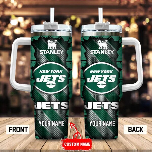 Custom Name New York Jets Stainless Steel Tumbler 40Oz For Fans