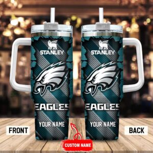 Custom Name Philadelphia Eagles Stainless Steel Tumbler 40Oz For Fans
