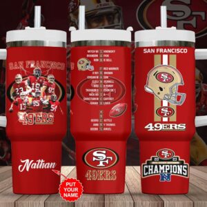 Custom Name San Francisco 49Ers Nfl Tumbler 40Oz