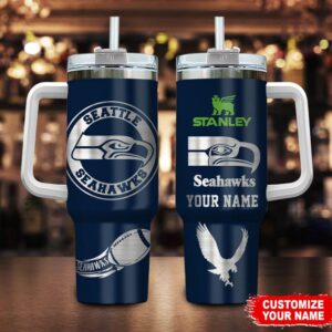 Custom Name Seattle Seahawks Tumbler 40Oz
