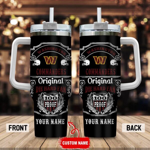 Custom Name Washington Commanders NFL Original Diehard Fan Stainless Steel Tumbler 40Oz With Handle