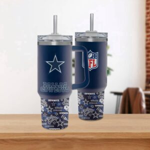 Dallas Cowboys Team Logo Tumbler 40OZ With Handle For Fans
