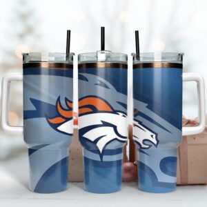 Denver Broncos Tumbler 40OZ With Handle For Fans