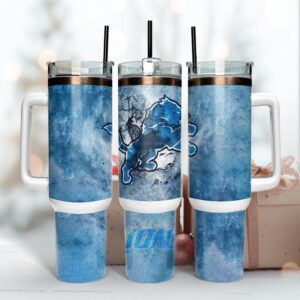 Detroit Lions Smoke Tumbler 40OZ With Handle
