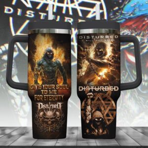 Disturbed Music Tumbler 40Oz Handle For Fans