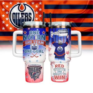 Edmonton Oilers NHL x Independence Day Tumbler 40Oz Handle For Fans