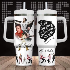 Elvis Presley Music Legend Tumbler 40Oz Handle For Fans