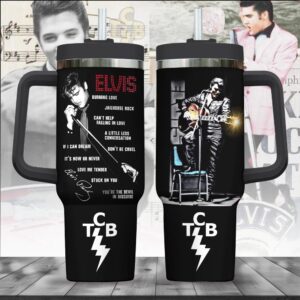 Elvis Presley Music Tumbler 40Oz Handle For Fans
