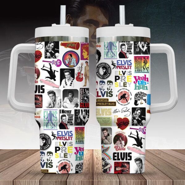 Elvis Presley Tumbler 40Oz Handle For Fans