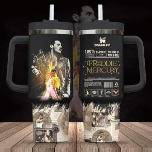 Freddie Mercury Music Tumbler 40Oz Handle For Fans