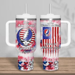 Grateful Dead Music Tumbler 40Oz Handle For Fans