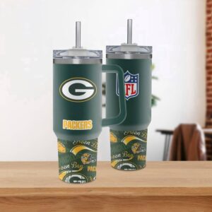 Green Bay Packers Team Logo Tumbler 40OZ With Handle For Fans