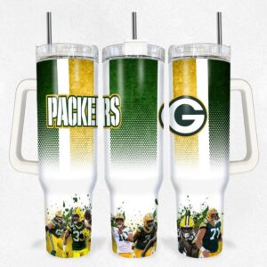 Green Bay Packers Tumbler 40OZ With Handle For Fans
