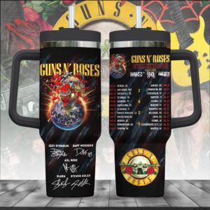 Guns N’ Roses Music Tumbler 40Oz Handle For Fans