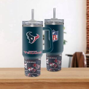 Houston Texans Team Logo Tumbler 40OZ With Handle For Fans