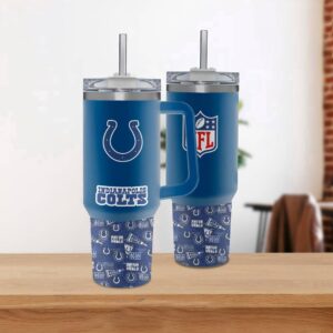 Indianapolis Colts Team Logo Tumbler 40OZ With Handle For Fans