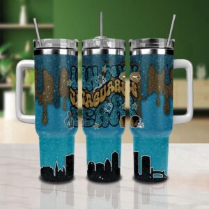 Jacksonville Jaguars Stainless Steel Tumbler 40Oz With Handle