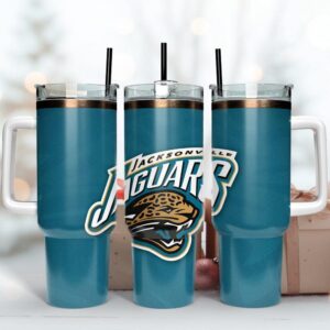 Jacksonville Jaguars Tumbler 40OZ With Handle For Fans