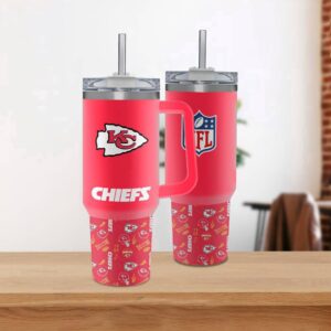 Kansas City Chiefs Team Logo Tumbler 40OZ With Handle For Fans