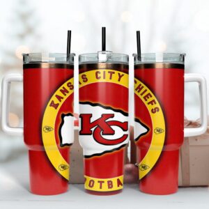 Kansas City Chiefs Tumbler 40OZ With Handle For Fans