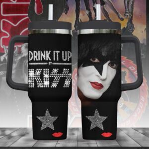 Kiss Band Music Tumbler 40Oz Handle For Fans