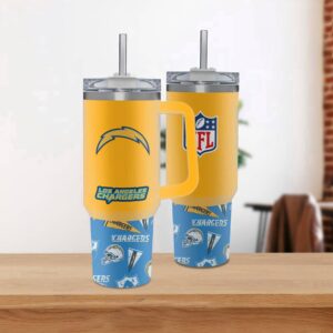 Los Angeles Chargers Team Logo Tumbler 40OZ With Handle For Fans