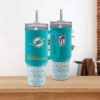 Miami Dolphins Team Logo Tumbler 40OZ With Handle For Fans
