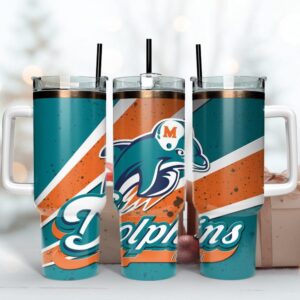 Miami Dolphins Team Tumbler 40OZ With Handle For Fans