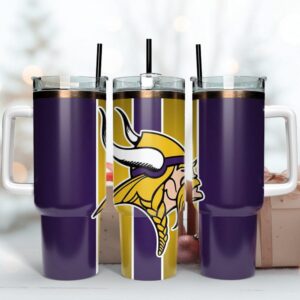 Minnesota Vikings Tumbler 40OZ With Handle For Fans