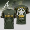 MLB Atlanta Braves Special U.S. Army 250th Birthday 3D T-Shirt