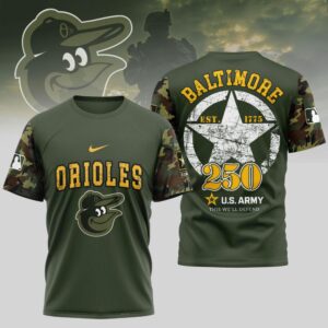MLB Baltimore Orioles Special U.S. Army 250th Birthday 3D T-Shirt