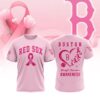 MLB Boston Red Sox Special Pink Breast Cancer Awareness 3D T-Shirt