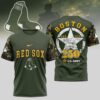 MLB Boston Red Sox Special U.S. Army 250th Birthday 3D T-Shirt