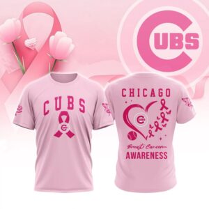 MLB Chicago Cubs Special Pink Breast Cancer Awareness 3D T-Shirt