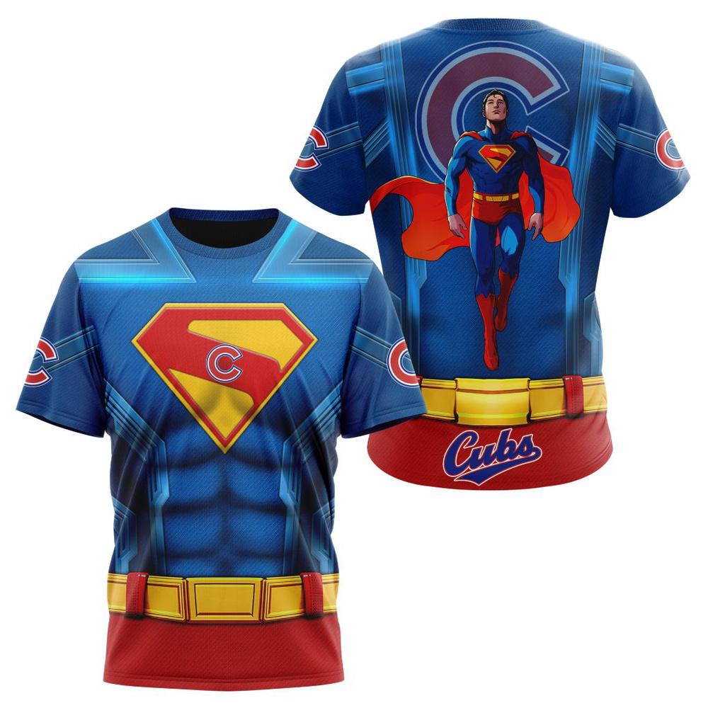 MLB Chicago Cubs X Superman 3D T-Shirt MLB Chicago Cubs X Superman 3D T-Shirt